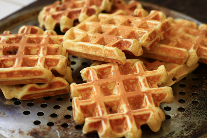 Caramelized Cinnamon Coffee Bacon Waffles ~ Real Food Family