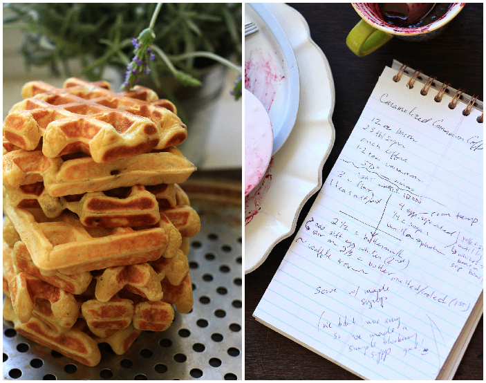 Caramelized Cinnamon Coffee Bacon Waffles ~ Real Food Family