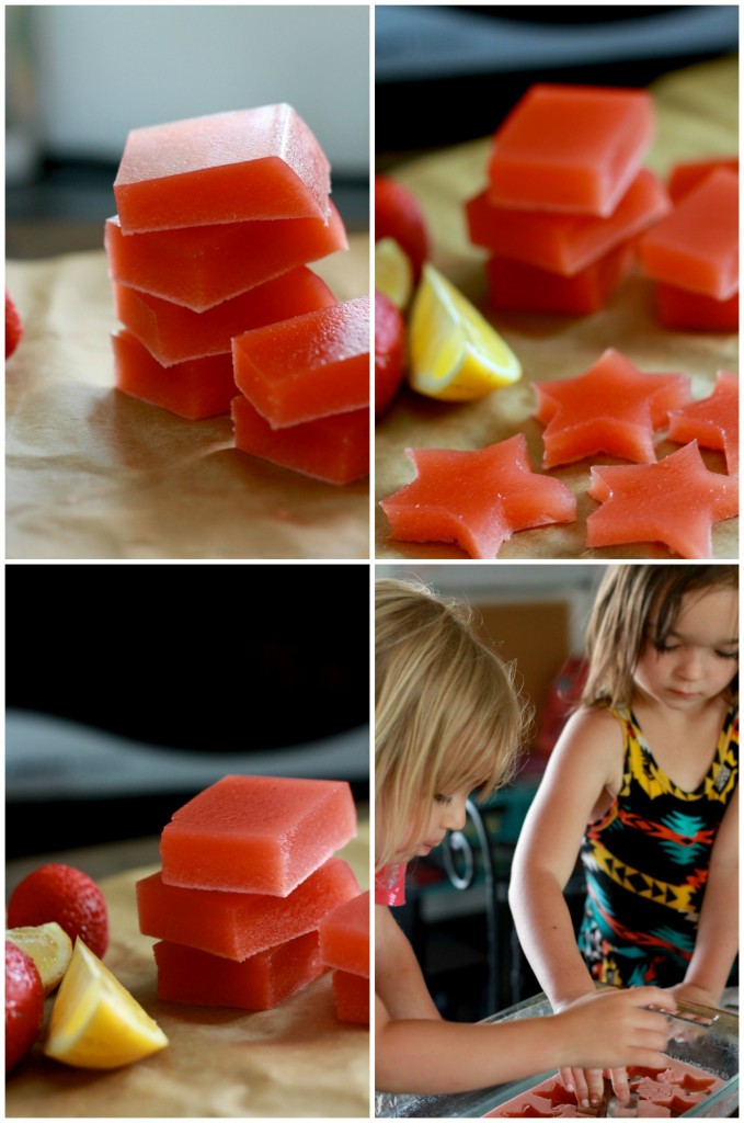 Strawberry Lemonade Gummies ~ Real Food Family #realfood #realfoodtreats #realfoodsnacks #gelatin